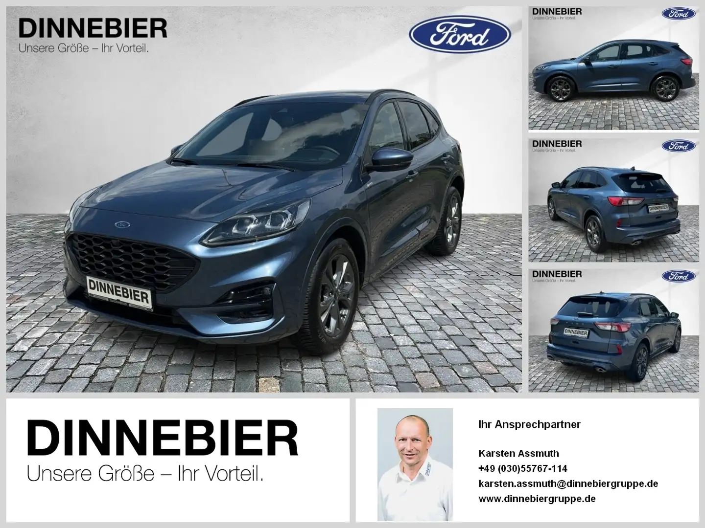 Ford Kuga ST-Line X LED+AHK+Glasdach+Kamera+SHZ Bleu - 1