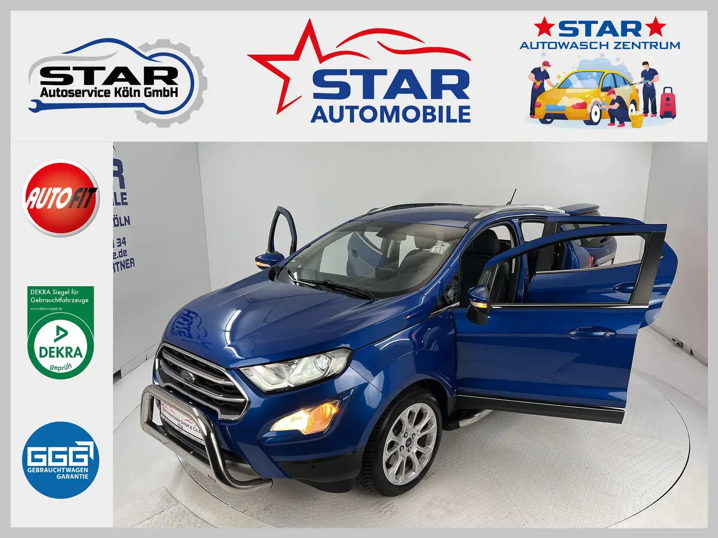 Ford EcoSport Titanium X*1,0-92kW*NAVI*SITZH*AHK*XENON*KAMERA*E6 Azul - 1