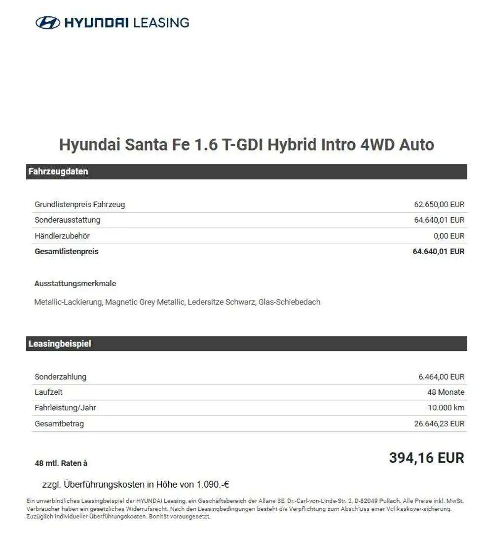 Hyundai SANTA FE HEV INTRO SONDERMODELL inkl. Glas-Schiebedach Gris - 2