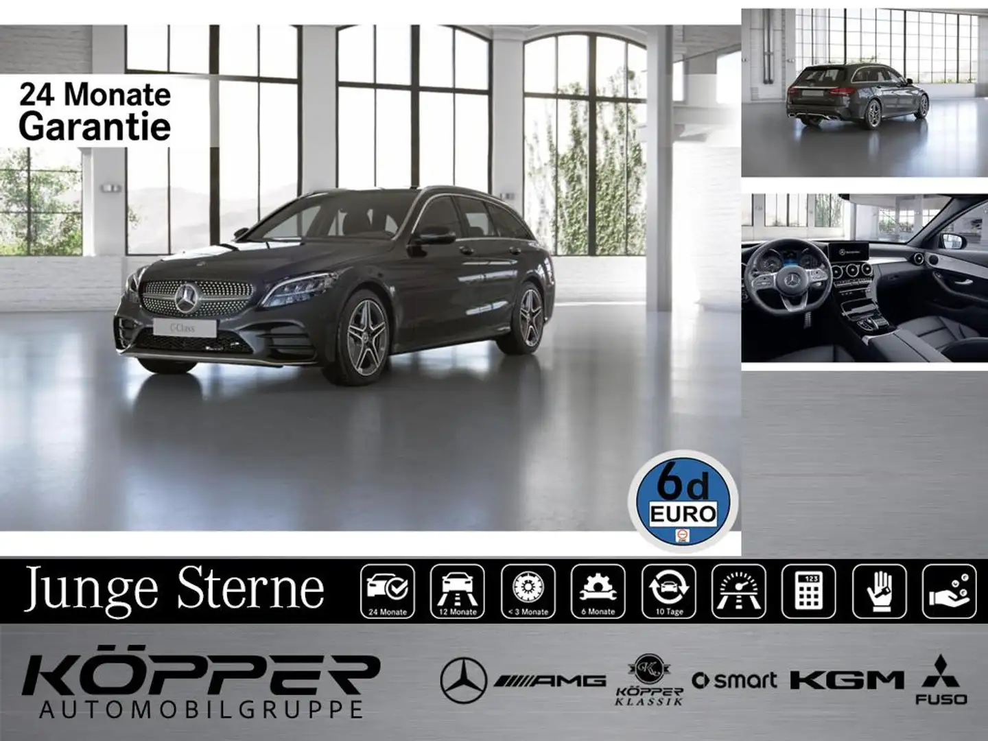 Mercedes-Benz C 220 d T AMG Autom AHK LED Navi Easy Heckklappe Grau - 1