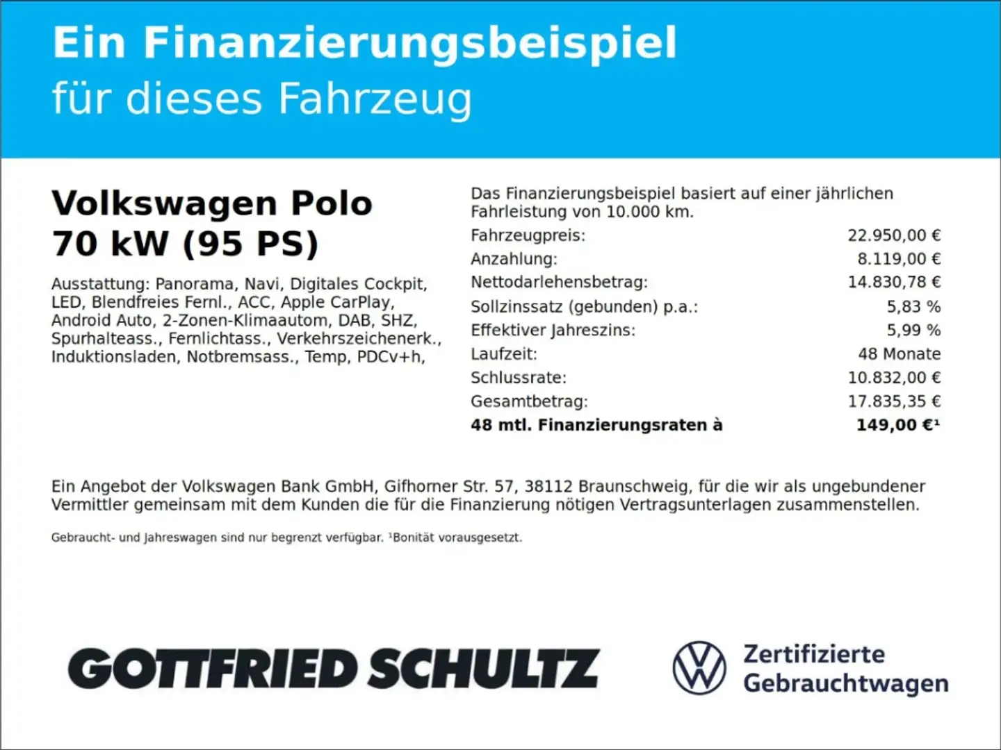 Volkswagen Polo Pano Navi Parkpilot 1.0 TSI DSG ACC NAVI PDC Sitzh Schwarz - 2