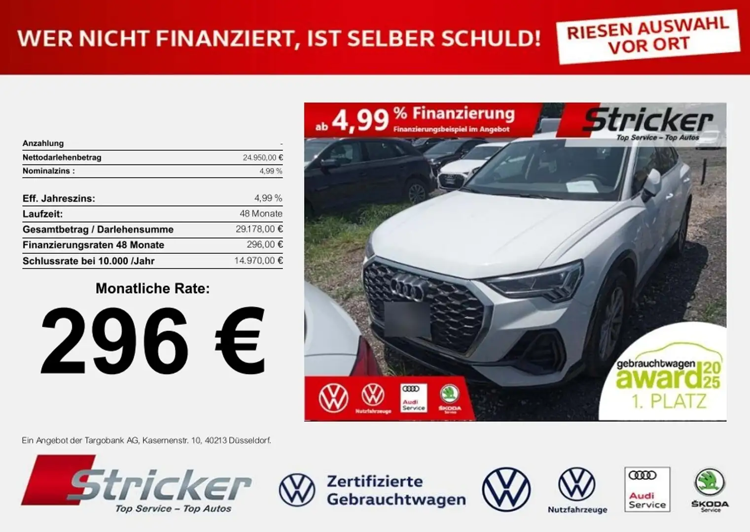 Audi Q3 Sportback 45TFSI e-hybrid 296,-ohne Anzahlung Nav Weiß - 1