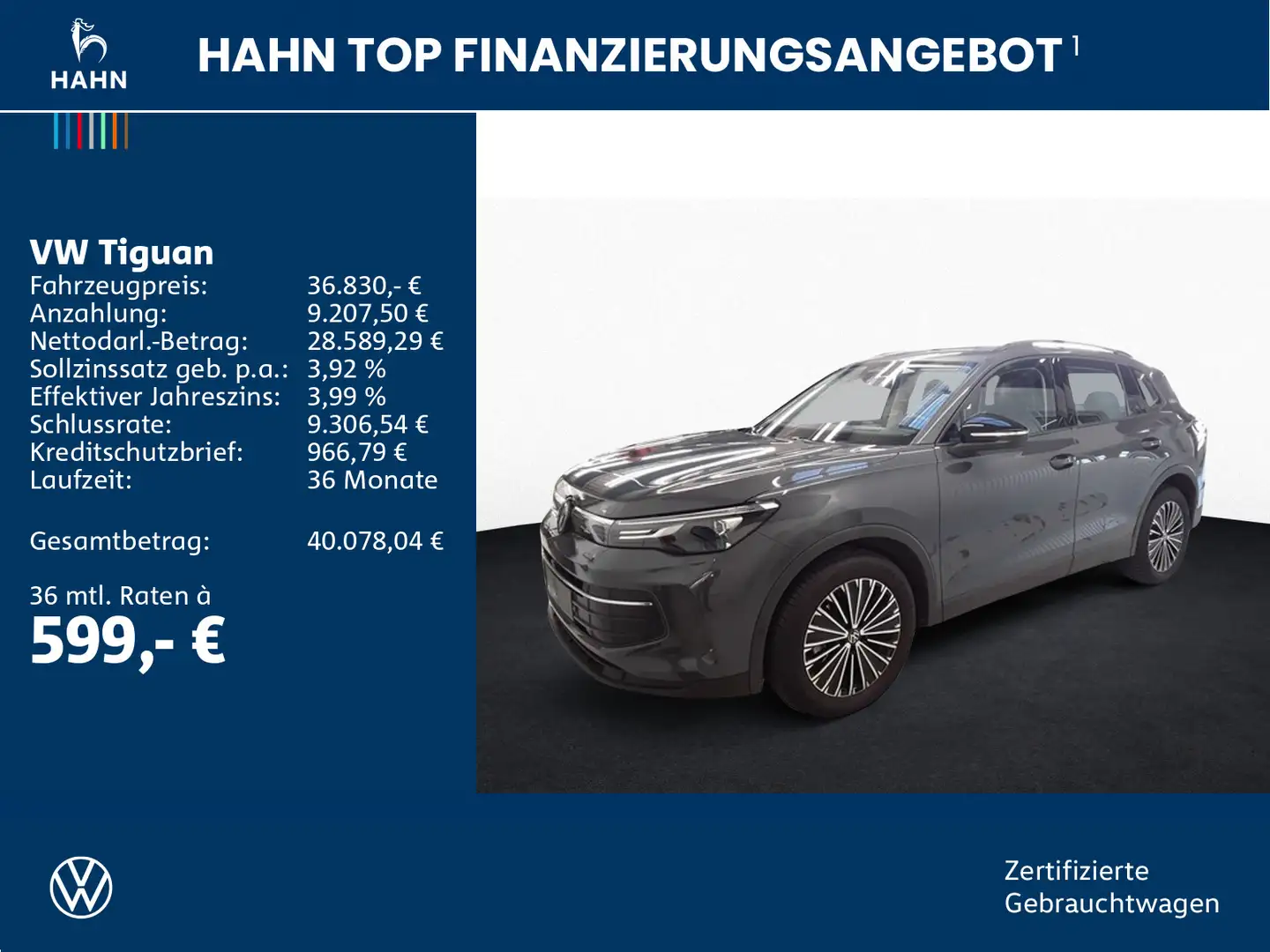 Volkswagen Tiguan 1.5eTSI DSG Goal LED AHK HUD ACC 360° APP Grau - 2