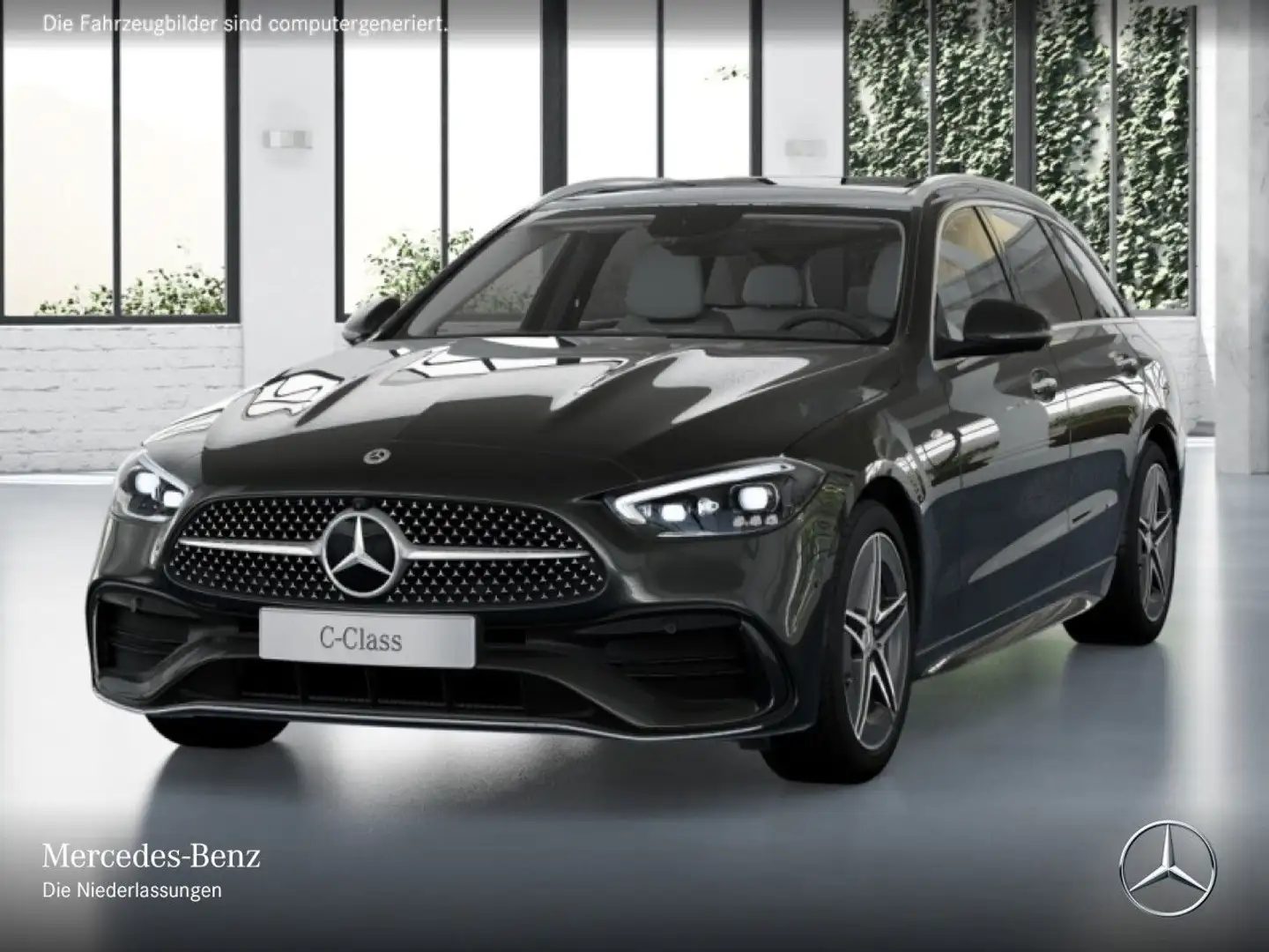 Mercedes-Benz C 300 de T 4M AMG+PANO+360+AHK+TOTW+KEYLESS+9G Grau - 2