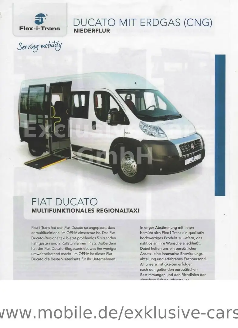 Fiat Ducato DUCATO ROLLSTUHLBUS|ROLLSTUHLRAMPE |BENZIN/ CNG| Blanco - 1