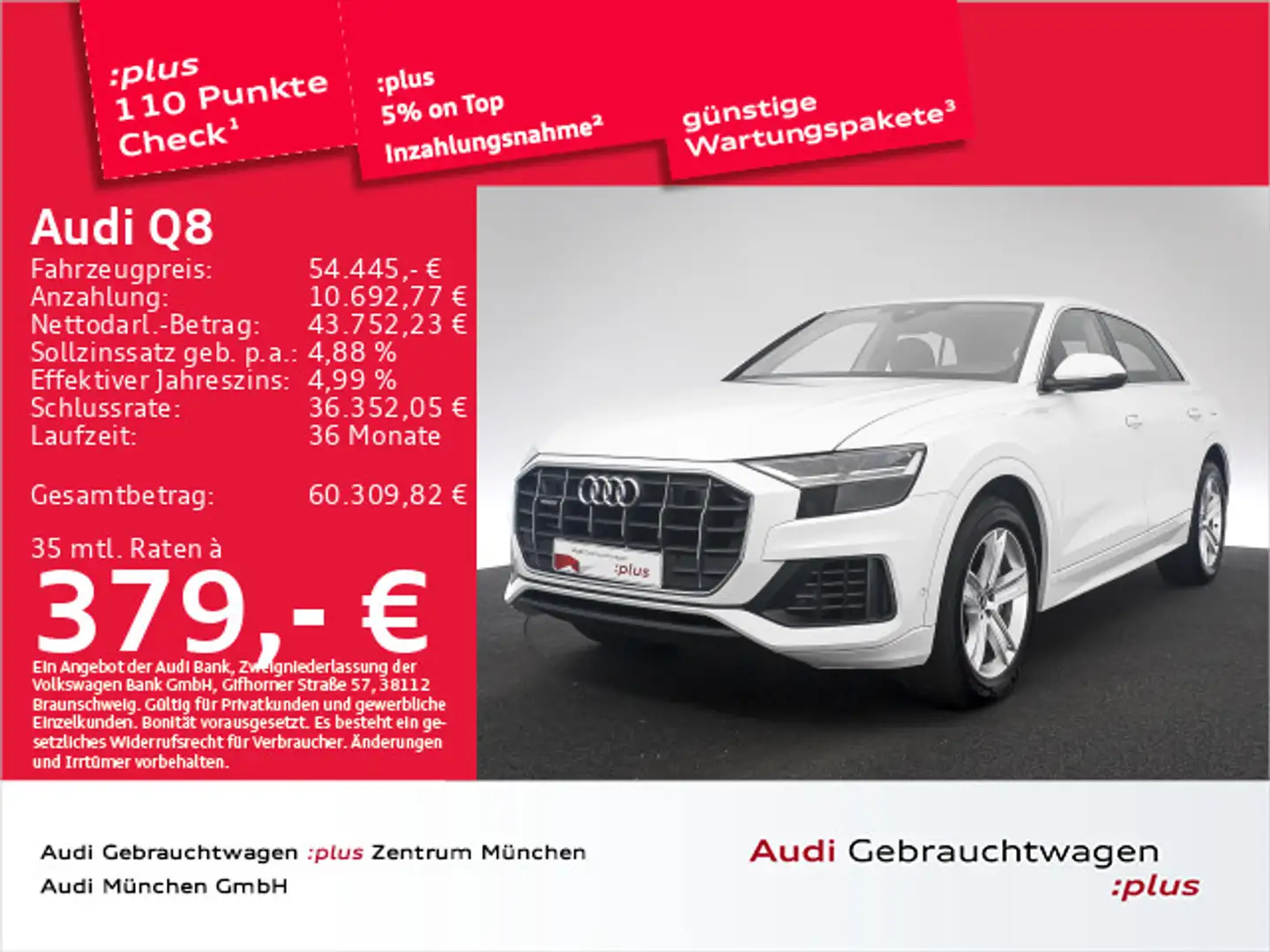 Audi Q8 TFSI e Luftfed/ACC/Kamera Weiß - 1