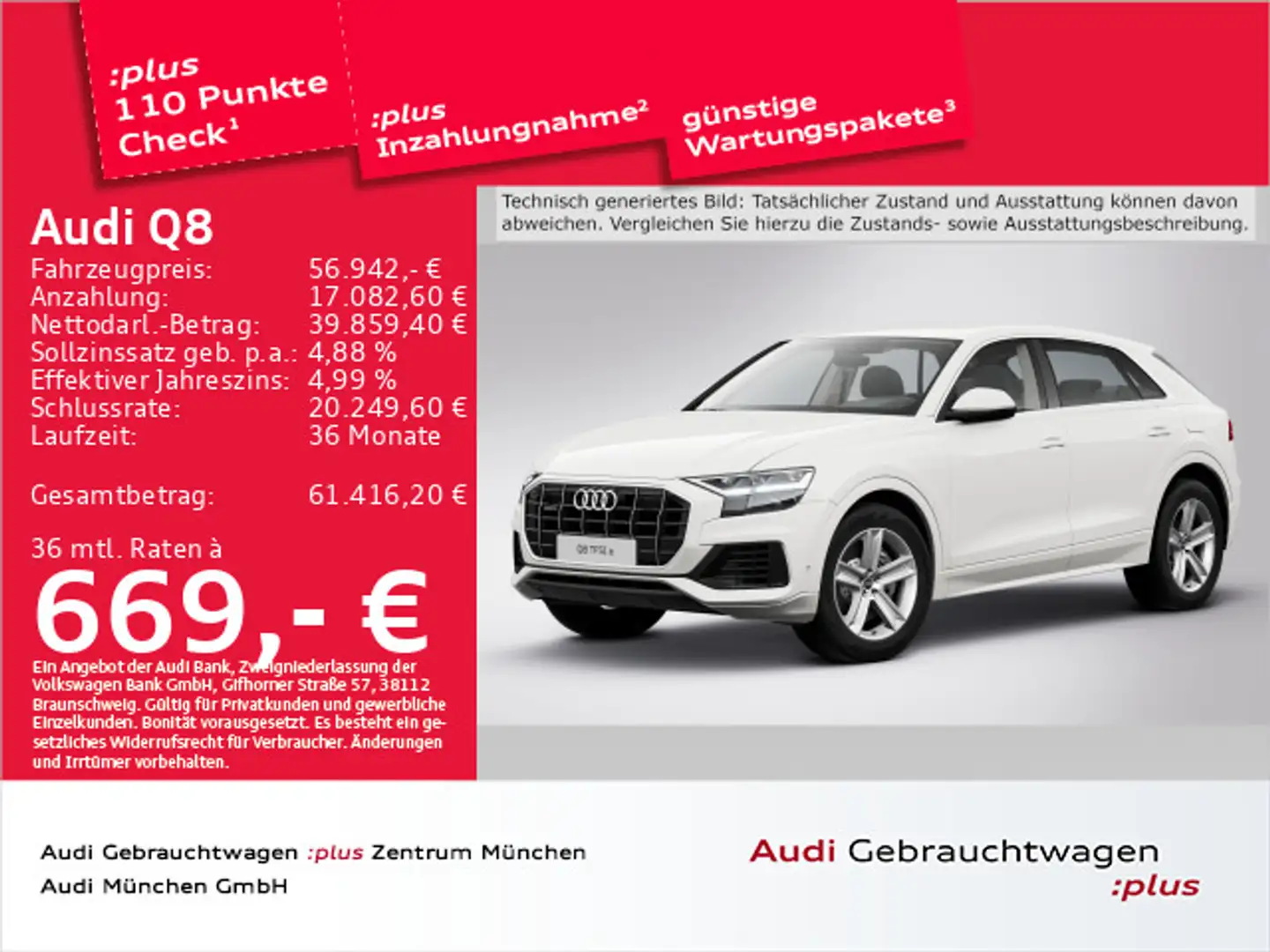 Audi Q8 TFSI e Luftfed/ACC/Kamera Weiß - 1