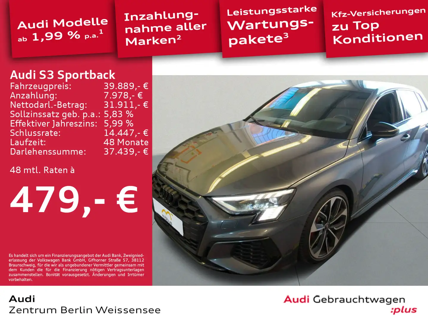 Audi S3 2.0 TFSI S-TRO*QUA*MATRIX*RFK*B&O** Grau - 1