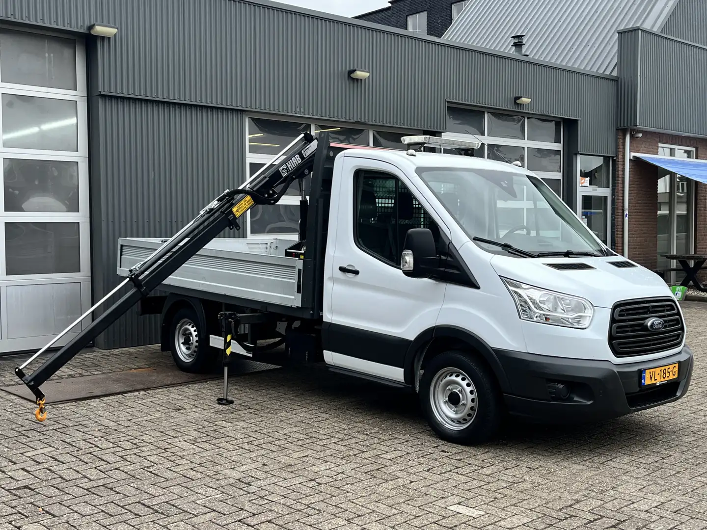 Ford Transit 310 2.2 TDCI Openlaadbak Pick-up Hiab 013T laadkra Wit - 1