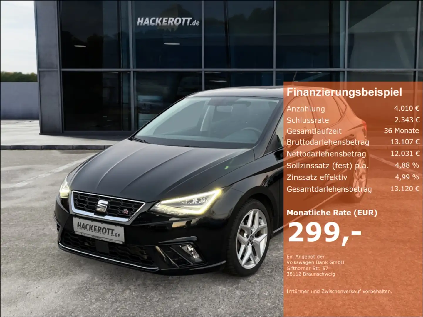 SEAT Ibiza FR 1.0 TSI Klimaa. Navi LED PDC-H Schwarz - 1
