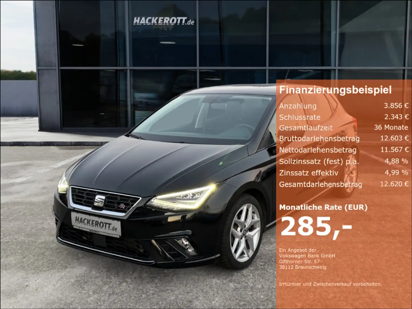 SEAT Ibiza FR 1.0 TSI Klimaa. Navi LED PDC-H Schwarz - 1