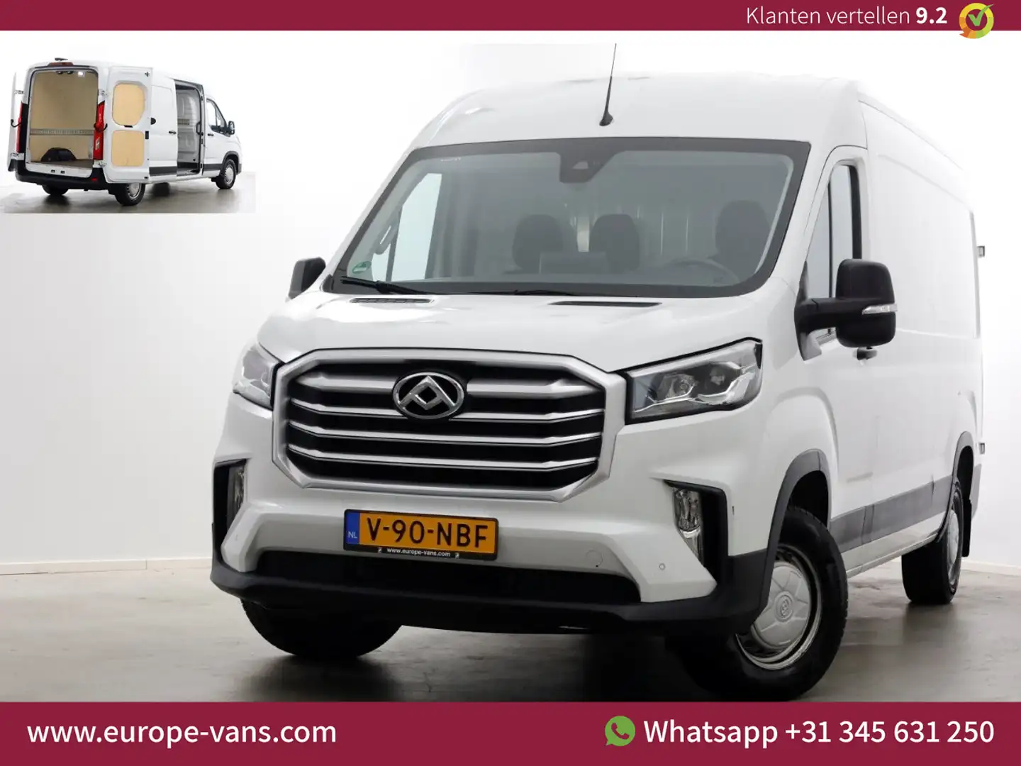 Maxus Deliver 9 2.0 CIT 147pk L3H2 RWD Airco/Camera/Carplay 12-202 Blanco - 1