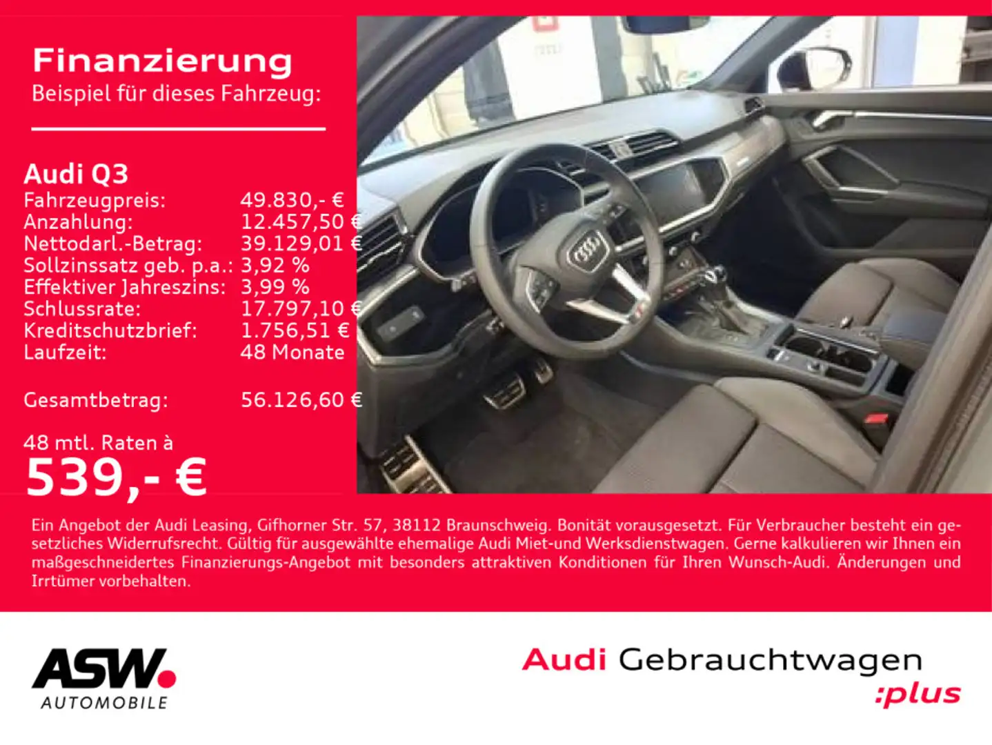 Audi Q3 SUV S line 40TDI quattr NAVI LED AHK ACC 360° Grau - 1