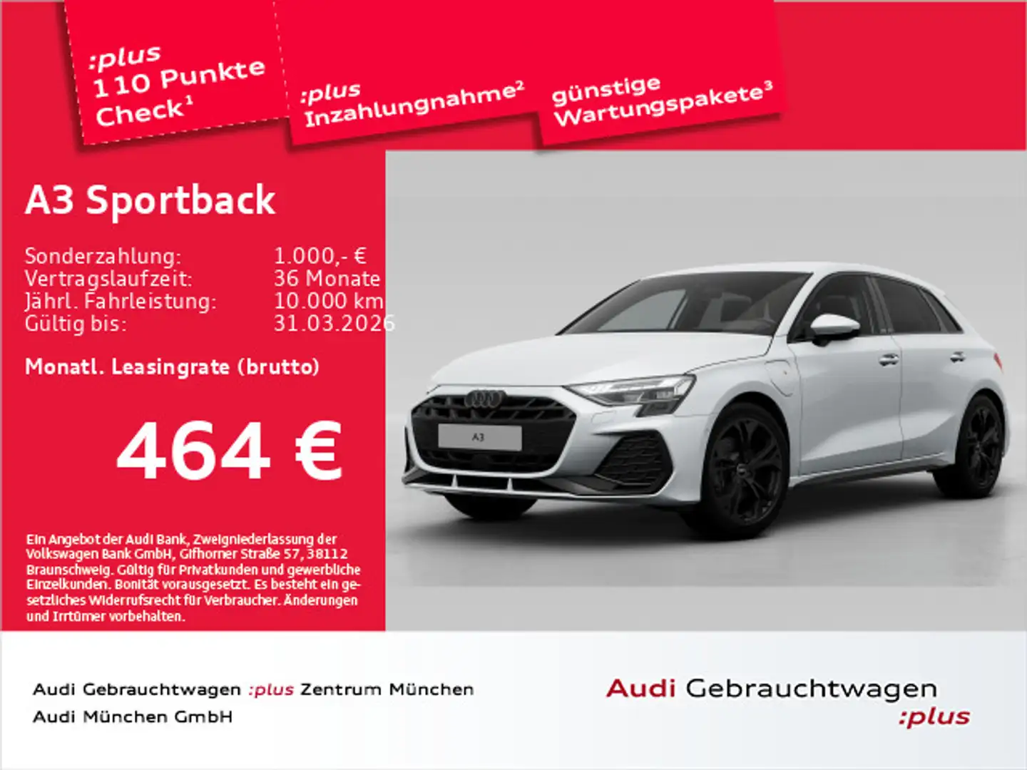 Audi A3 40 TFSI e S tronic S line Virtual/N Weiß - 1