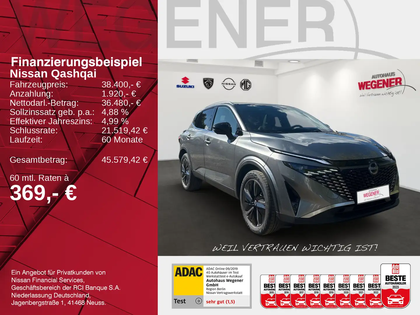 Nissan Qashqai QASHQAI TEKNA 1.3 DIG-T LED NAVI PANO 360° WINTE Gris - 2