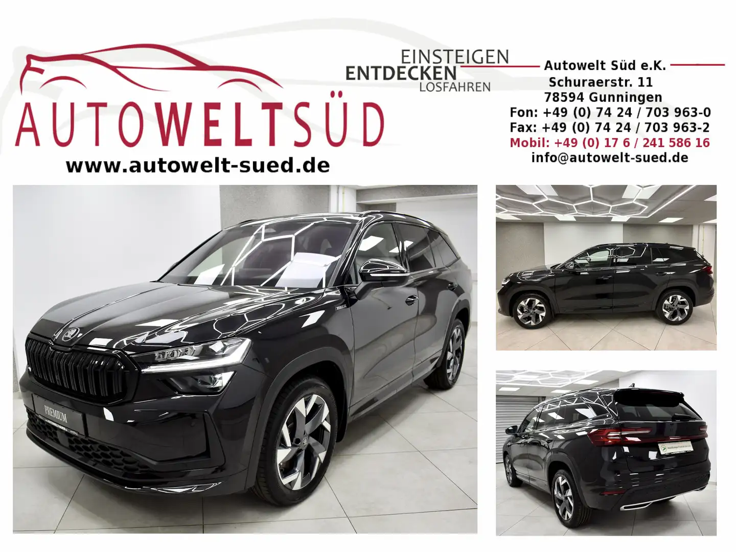 Skoda Kodiaq 2.0 TDI DSG 4x4 Sportline 7Sitzer HUD RCam Matrix Schwarz - 1