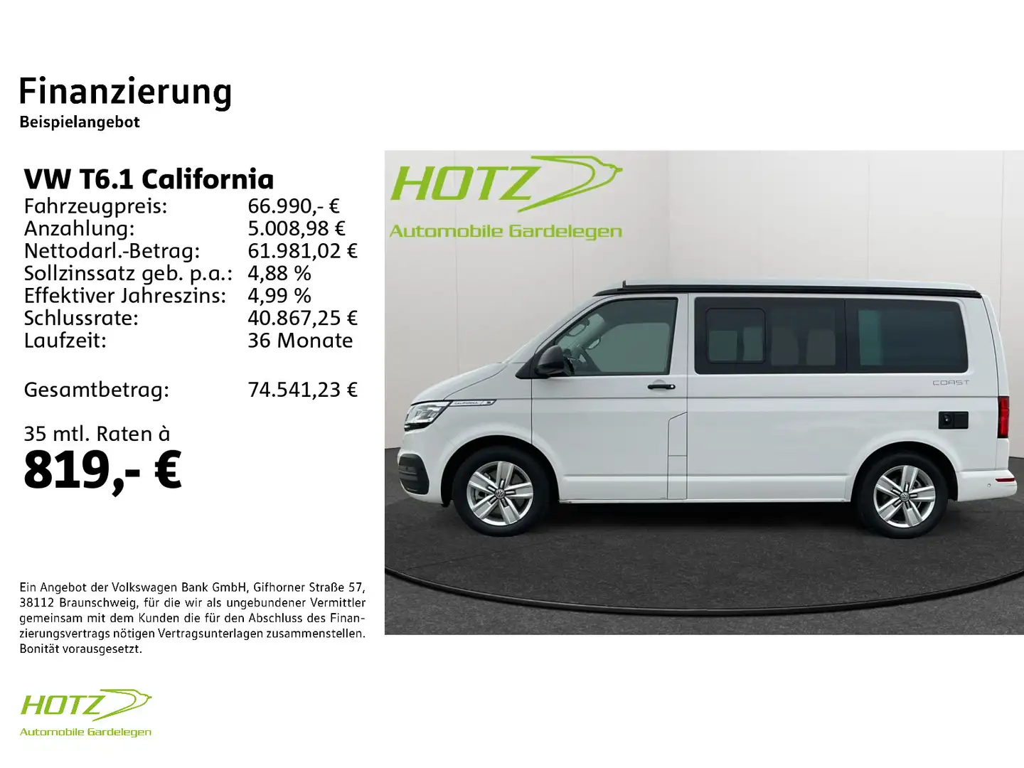 Volkswagen T6.1 California 2.0 TDI DSG 4Motion Coast Weiß - 2