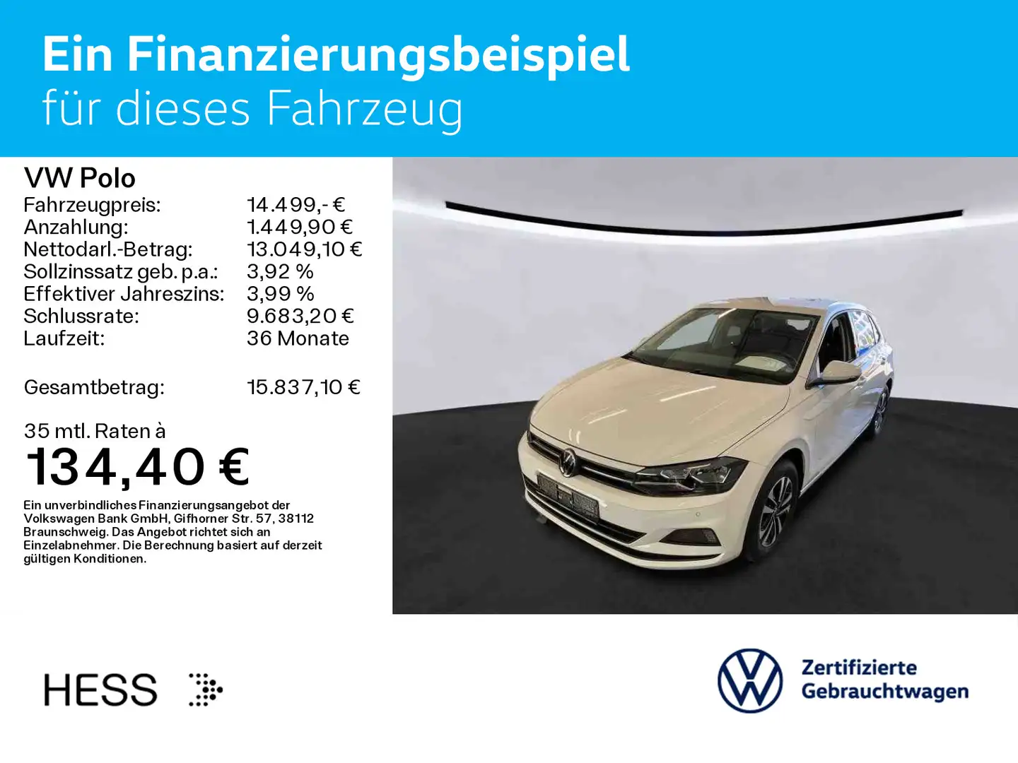 Volkswagen Polo 1.0 UNITED*NAVI*KAMERA*SHZ*LM*CLIMATRONIC*P Weiß - 2