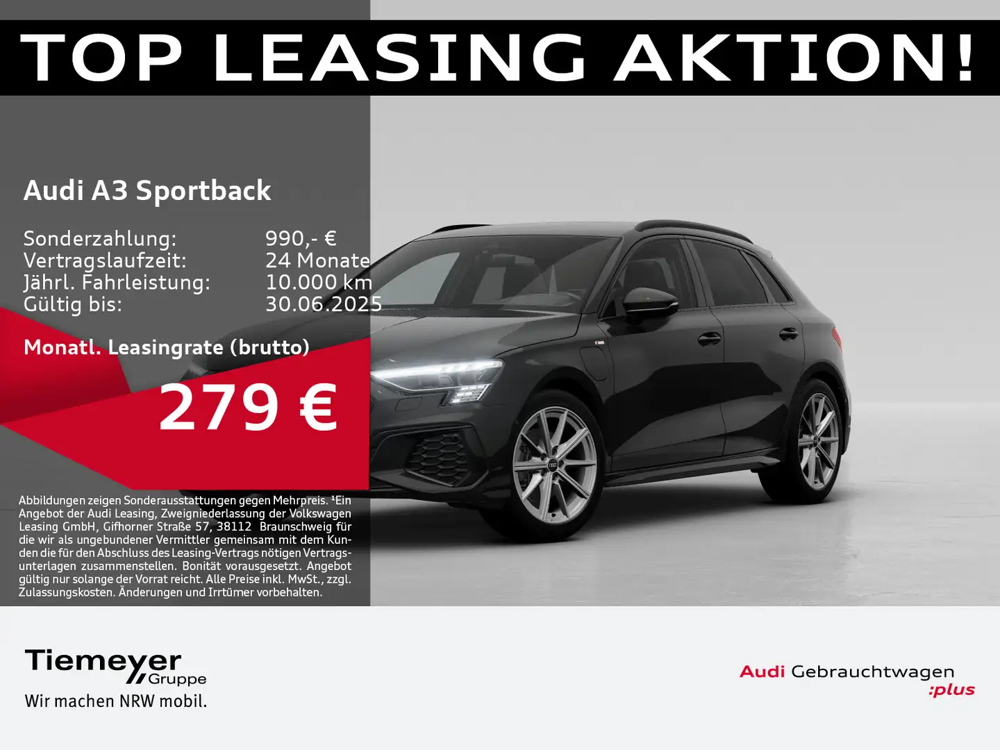 Audi A3 40 TFSIe 2x S LINE MATRIX RAUTE AHK Schwarz - 1