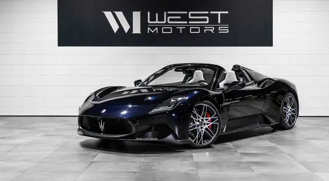 Maserati MC20 Cielo V6 3.0 630 – Française 1ère main TVA Bleu Métal Ligne échappement Lift Cam 360° Pack carbone Sièges sports alcantar