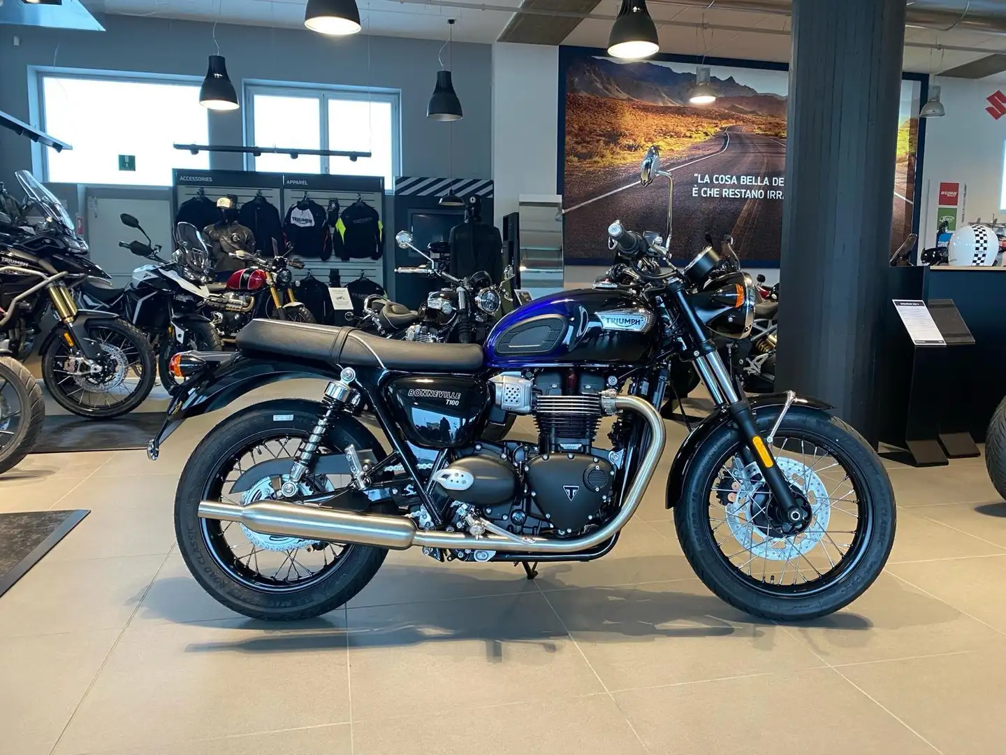 Triumph Bonneville T100 Stealth Edition Albastru - 1