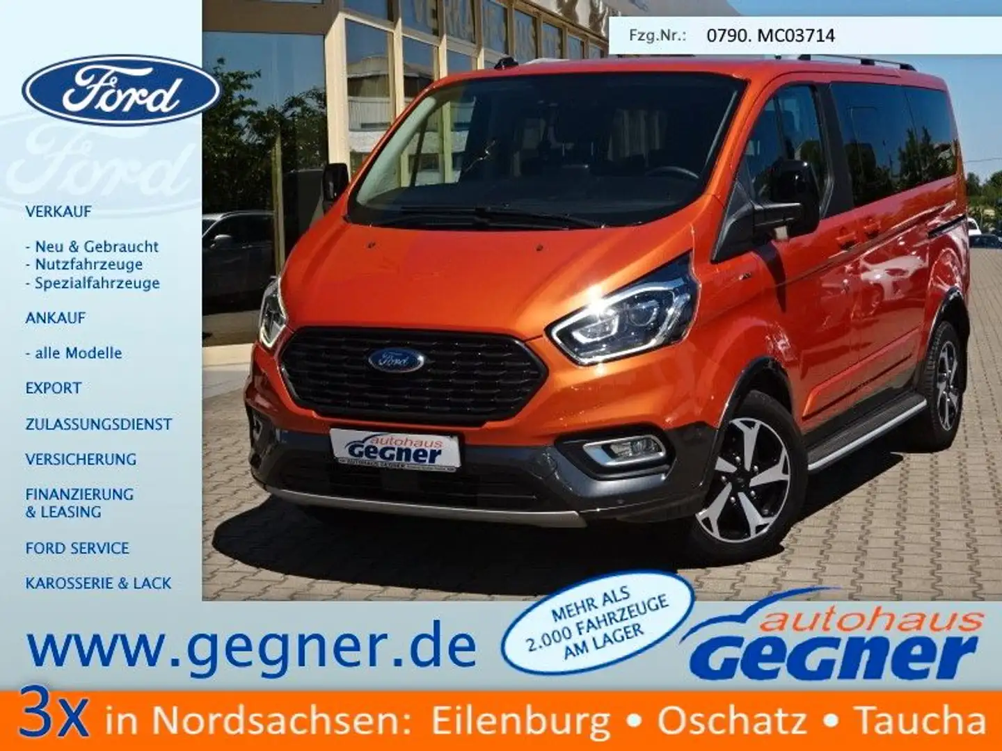 Ford Tourneo Custom 185PS Autm. Active L1 Xenon Navi Orange - 1