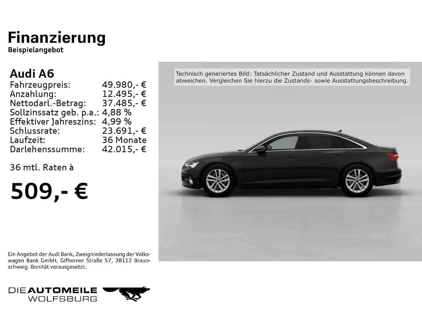 Audi A6 50 eTFSI quattro S tronic advanced Matrix/ACC Schwarz - 2