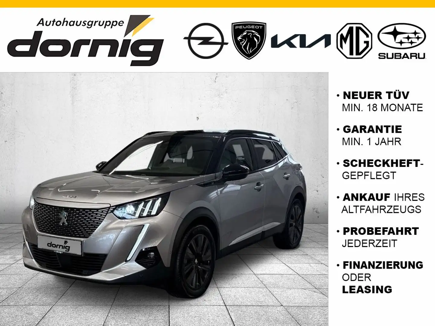 Peugeot 2008 e-2008 GT Pack Elektro 136 Glasdach Silber - 1