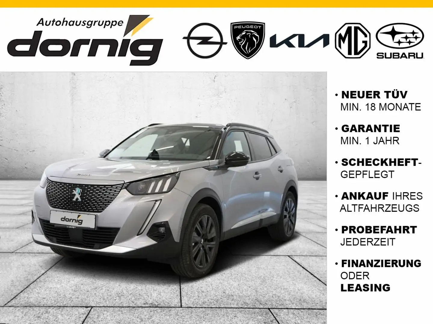 Peugeot 2008 e-2008 GT Pack Elektro 136 Glasdach Silber - 1