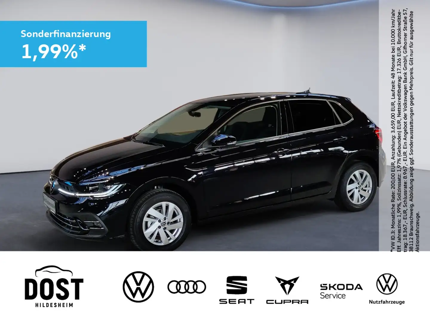Volkswagen Polo Style 1,0 l TSI 5-Gang NAVI+WKR+KLIMA Schwarz - 1
