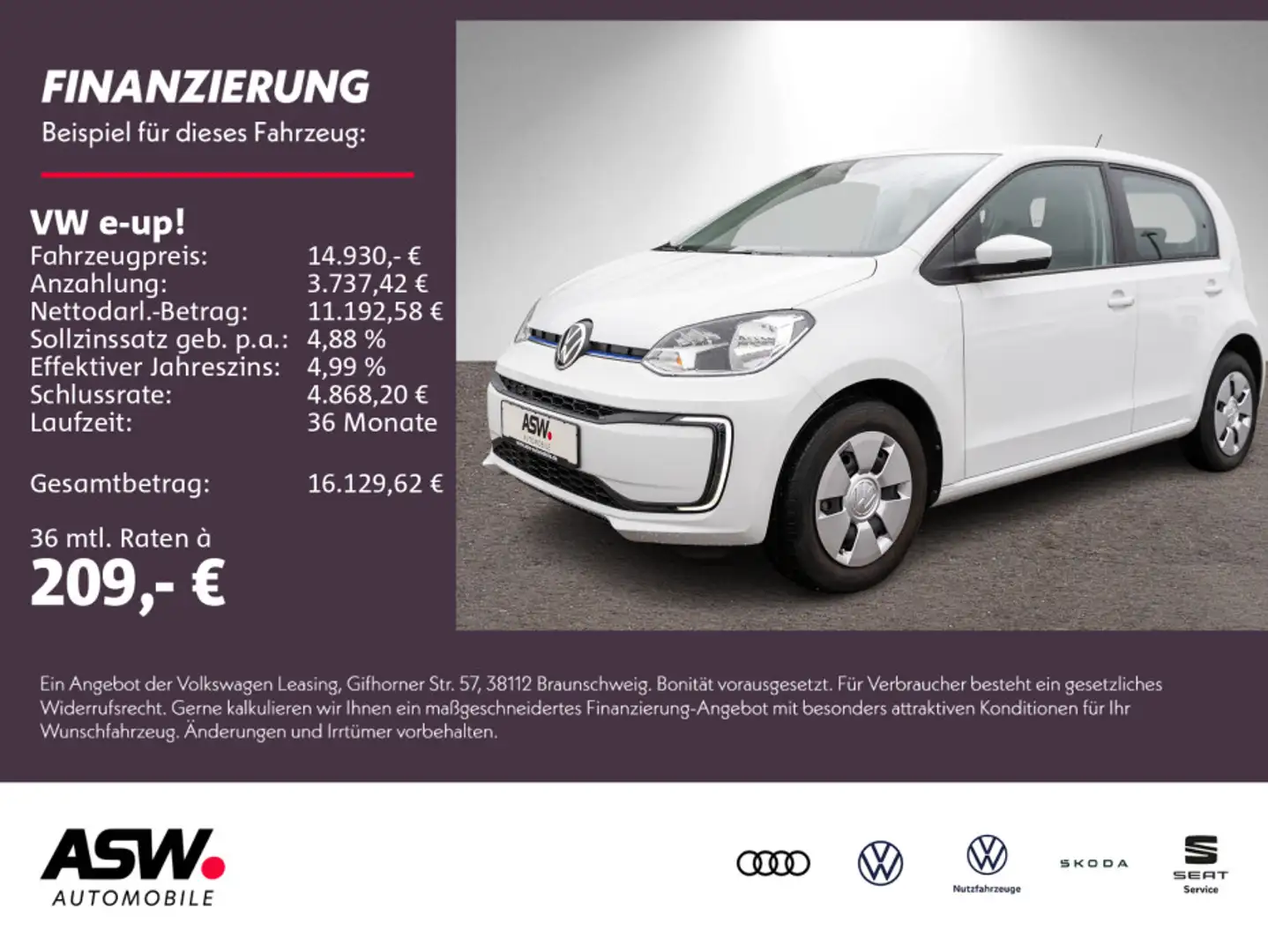 Volkswagen up! e-up! move up! Climatronic RFK CCS PDC SHZ Weiß - 1