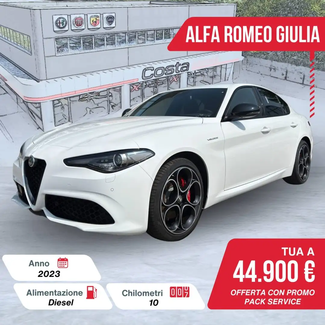Alfa Romeo Giulia 2.2 Turbodiesel 210 CV AT8 AWD Q4 Veloce Bianco - 1