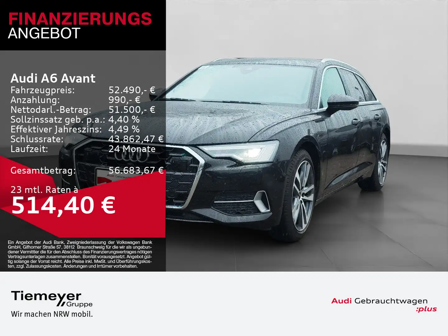 Audi A6 50 TDI Q ADVANCED UPE90 AHK MEMORY MATR Schwarz - 1
