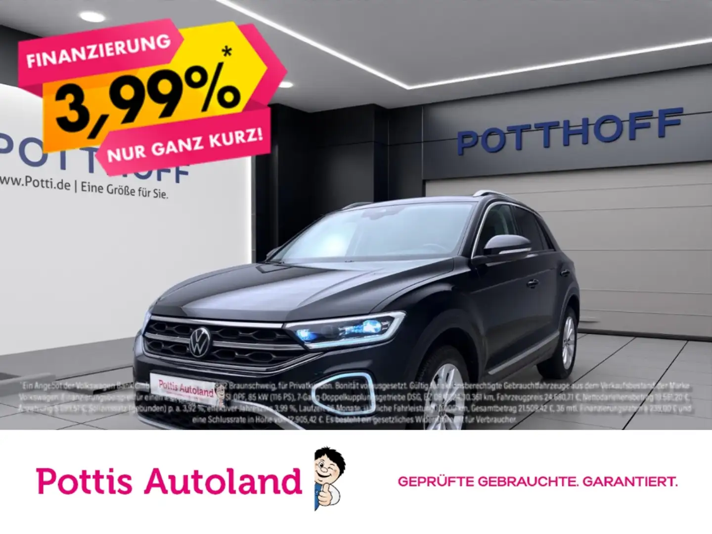 Volkswagen T-Roc 1.0 TSI STYLE AHK NAVI PDC SITZHZG Schwarz - 1