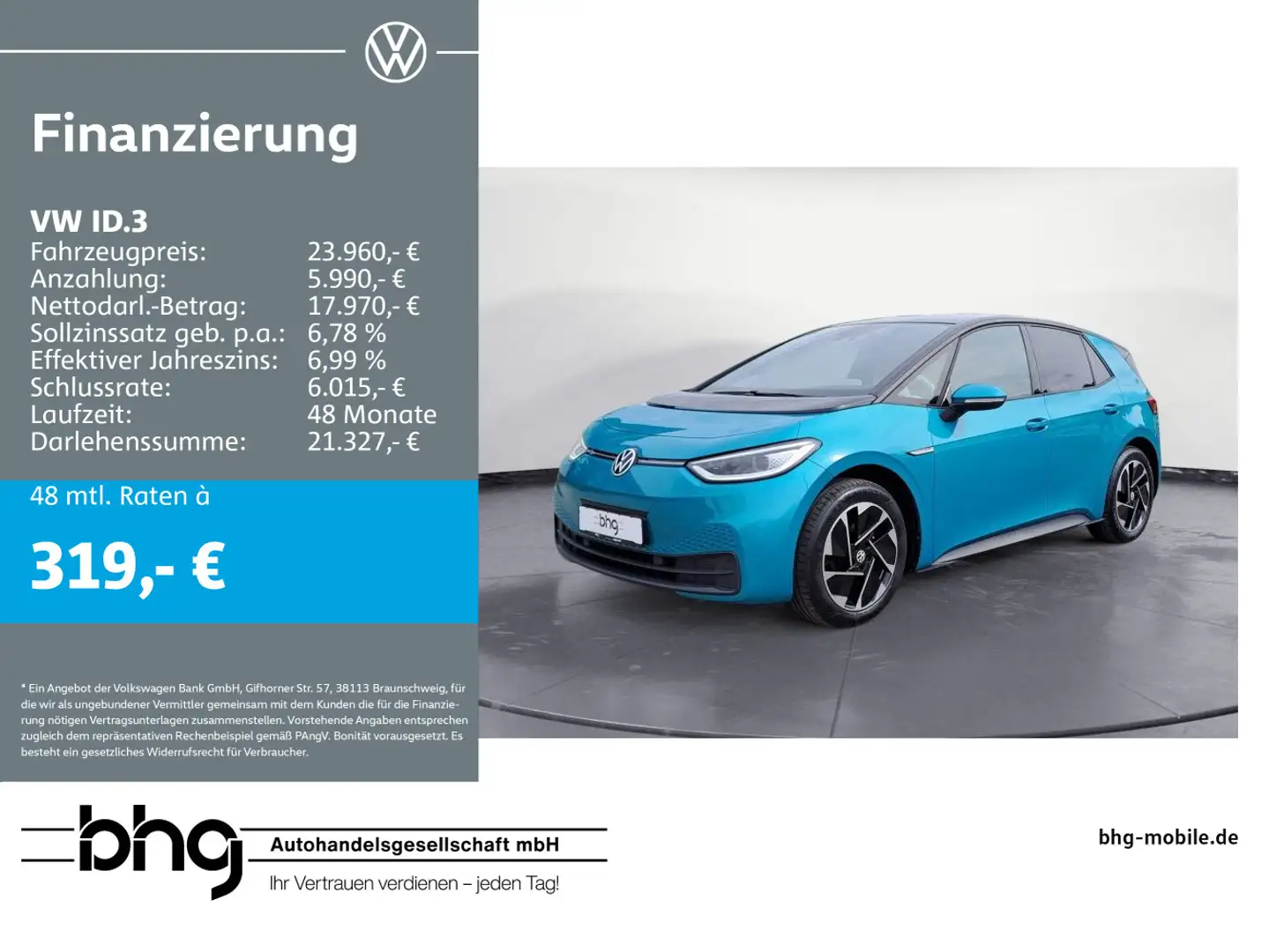 Volkswagen ID.3 Performance *HEAD-UP*PANO*KEYLESS*KAMERA*AC Blau - 1