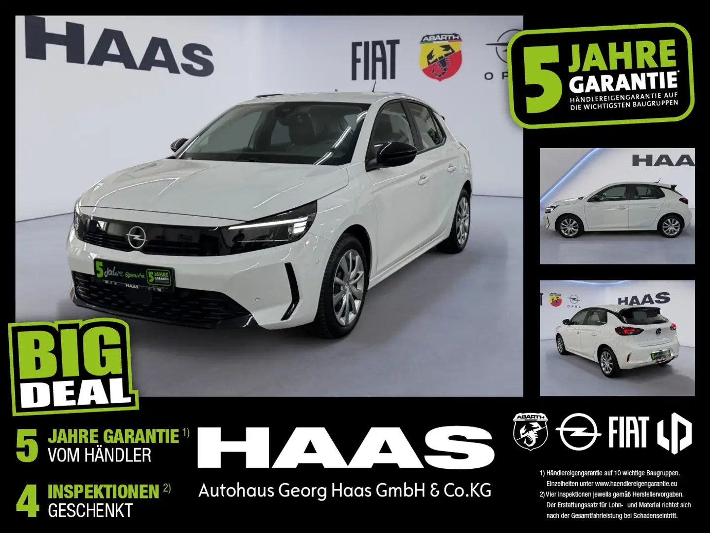 Opel Corsa F 1.2 Turbo Edition bis zu 5 Jahre Garantie Weiß - 1