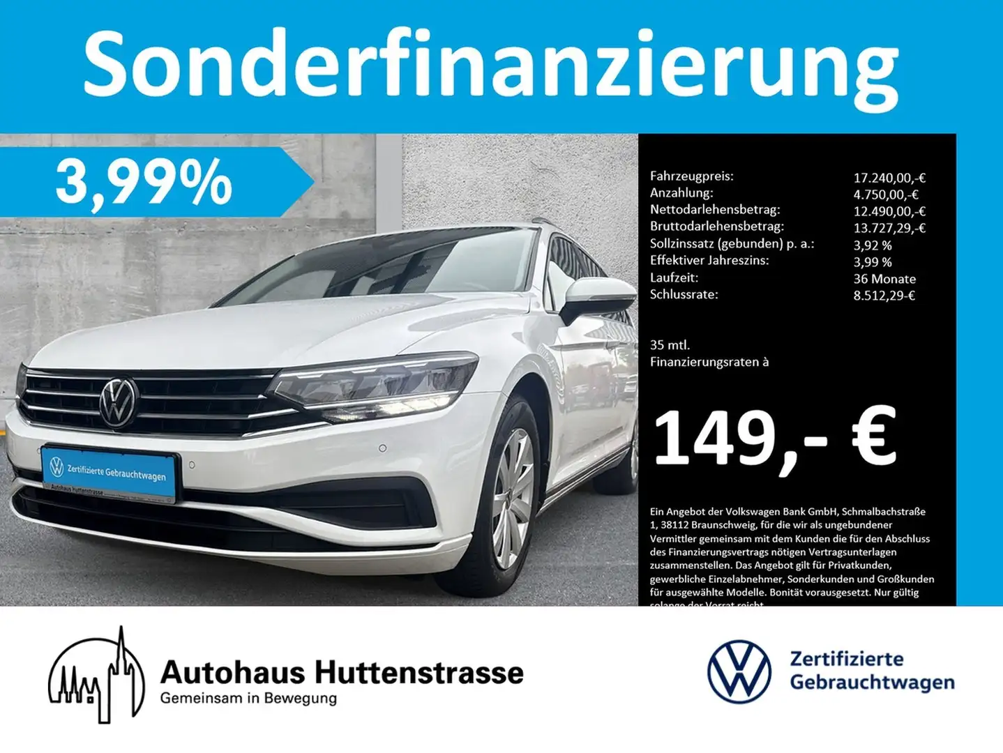 Volkswagen Passat Variant 2.0 TDI LED NAVI KAMERA SHZ Weiß - 1