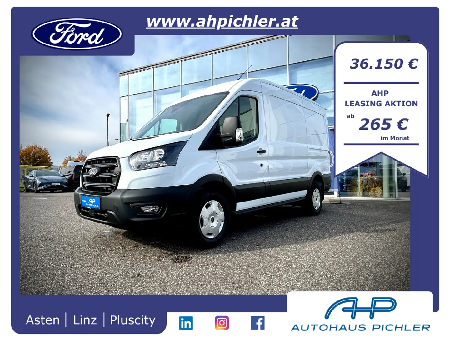 Ford Transit Transit Kasten 350L2H2 Trend 2,0 EcoBlue 165PS ... Weiß - 1