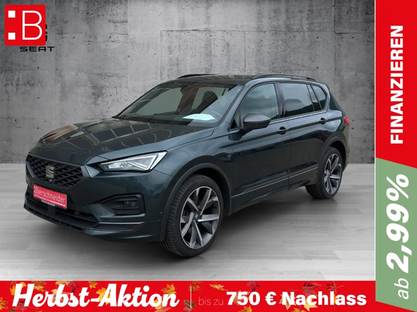 SEAT Tarraco 2.0 TDI 4Drive DSG FR Standh. AHK Top FaPa XL DCC Grün - 1