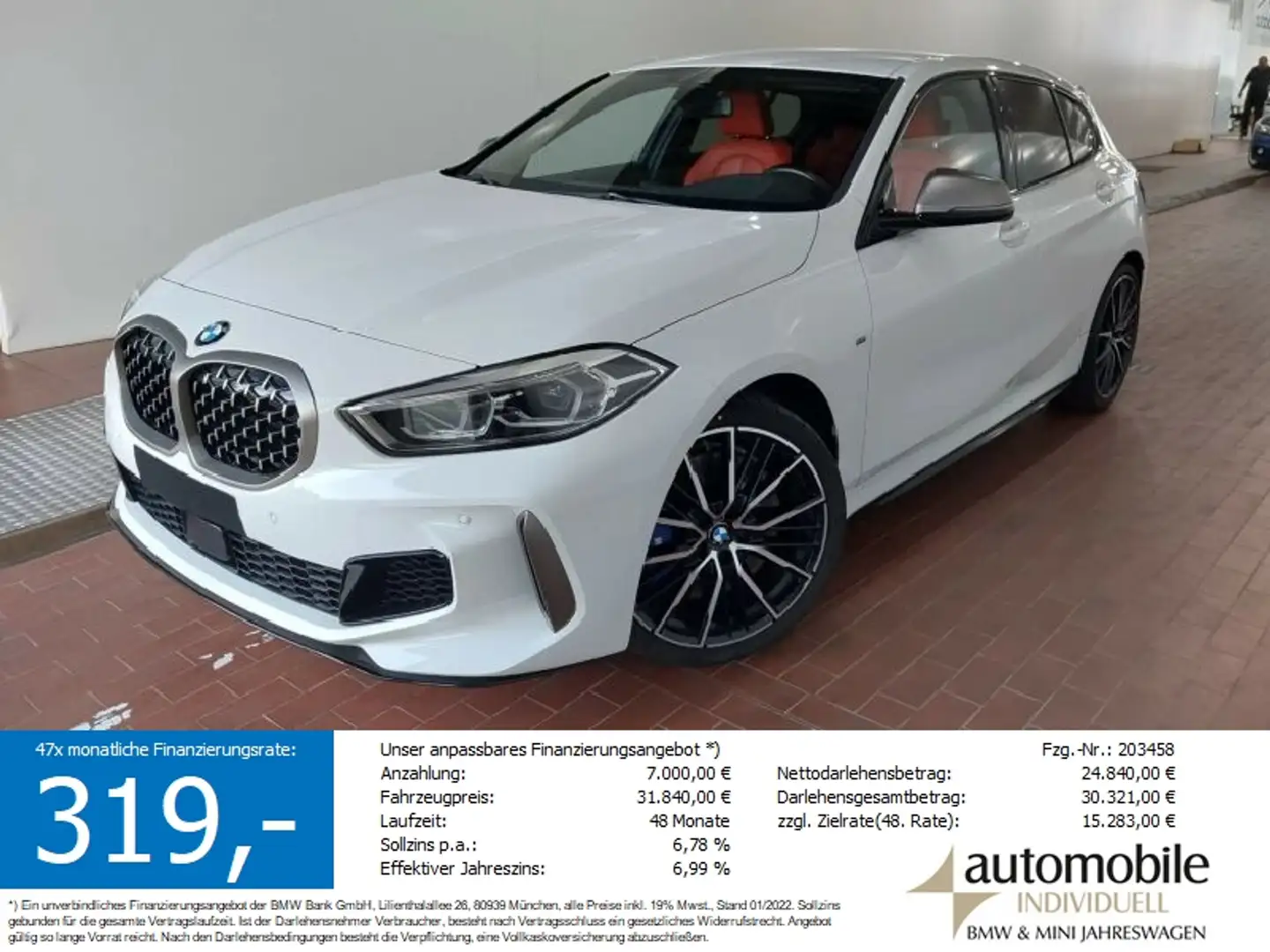 BMW 135 Mi xDr. LED LiveCockpit HiFi DAB Schaltwippen Blanc - 1