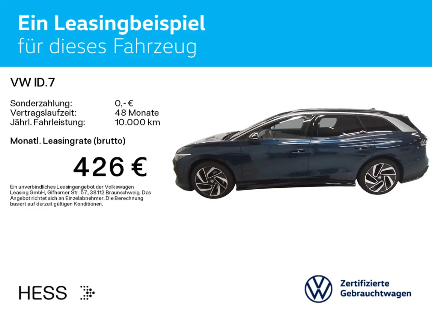 Volkswagen ID.7 TOURER PRO*IQ.LIGHT*AHK*WÄRMEPUMPE*PANO*DCC Blau - 2