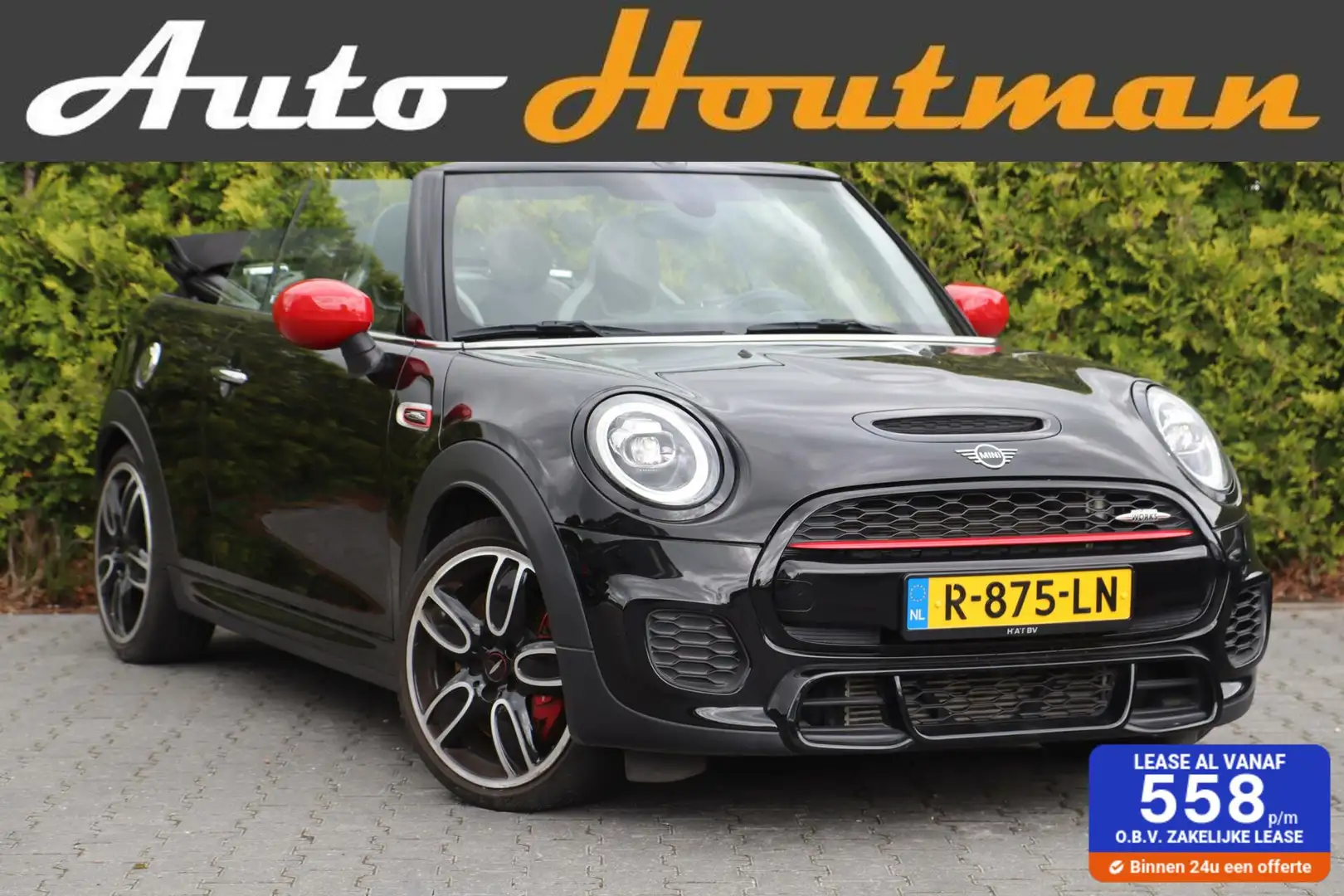 MINI John Cooper Works Cabrio 2.0 Chili 232 PK Hud|Led|Schaalstoelen|Pdc|CarPlay Černá - 1
