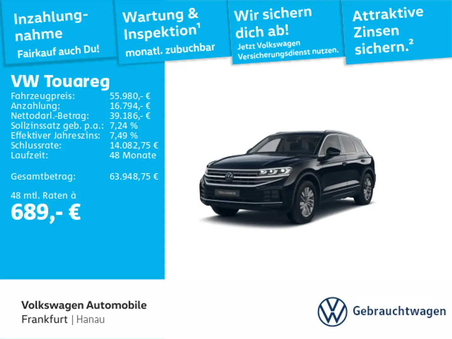 Volkswagen Touareg 3.0 TDI Tiptronic 4Motion Elegance DAB+ Schwarz - 1