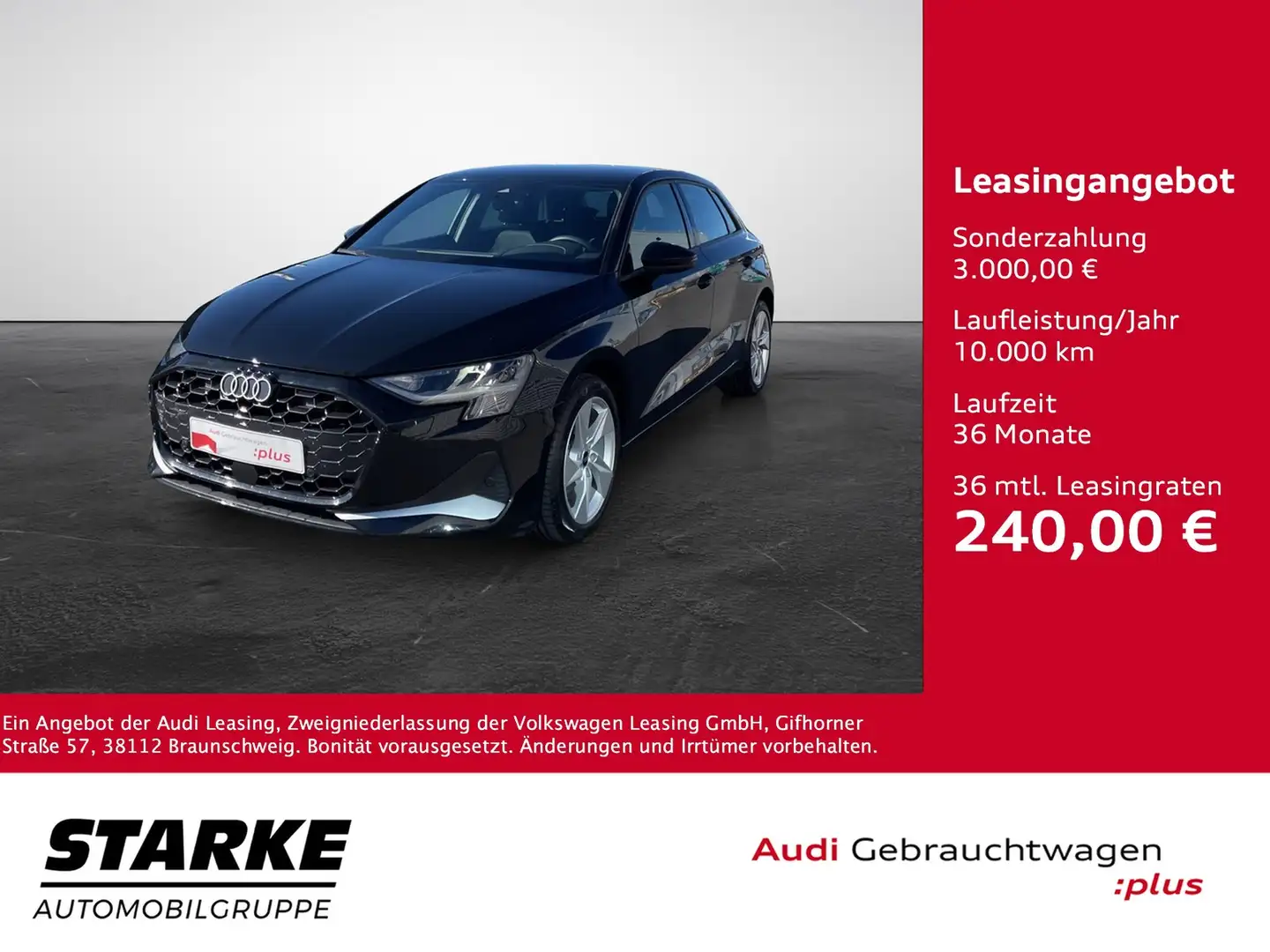 Audi A3 Sportback 30 TDI advanced Schwarz - 1