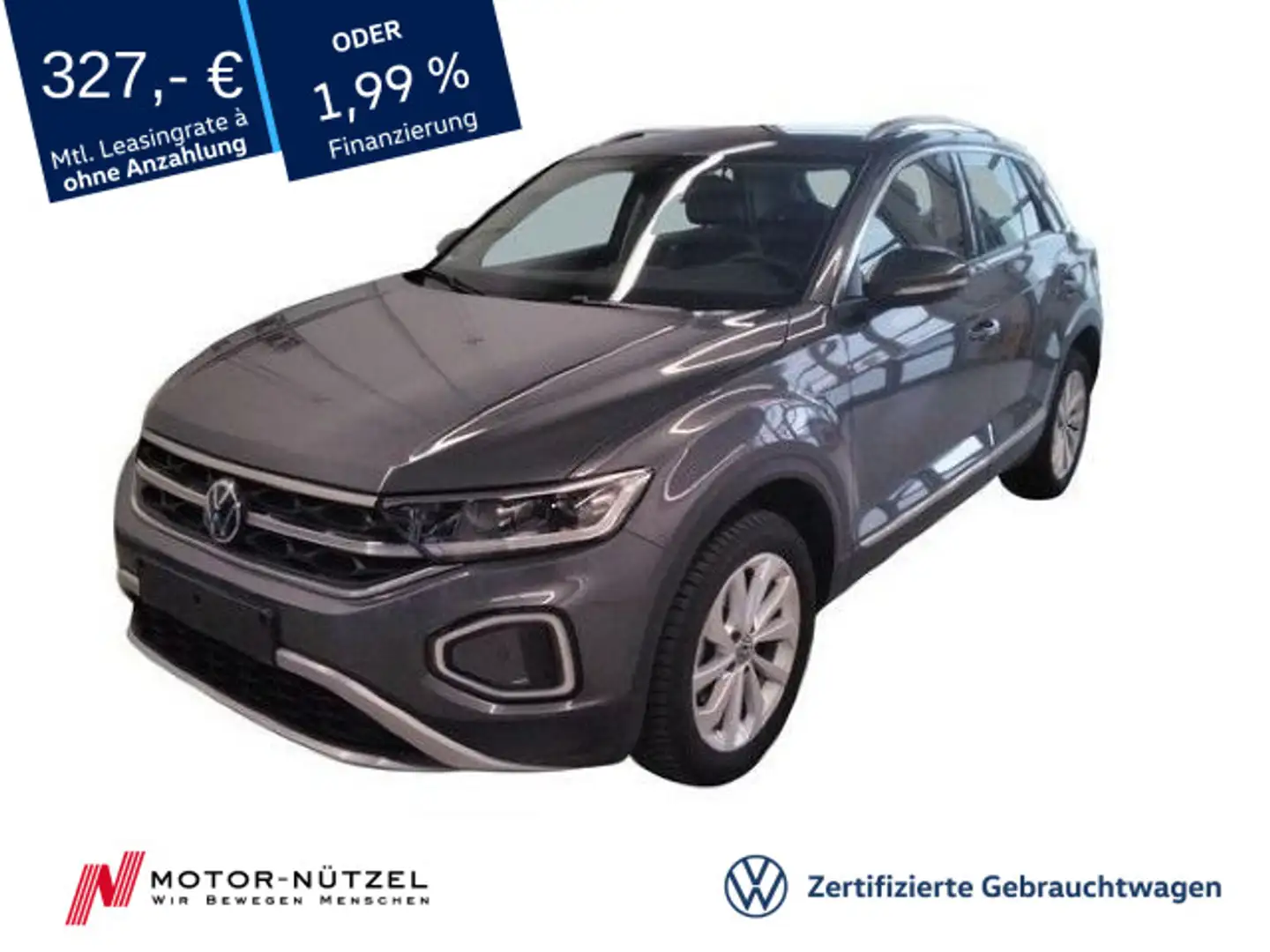 Volkswagen T-Roc 1,5 TSI STYLE 5JG+LEDplus+NAVI+STDHZG+ACC Grau - 1