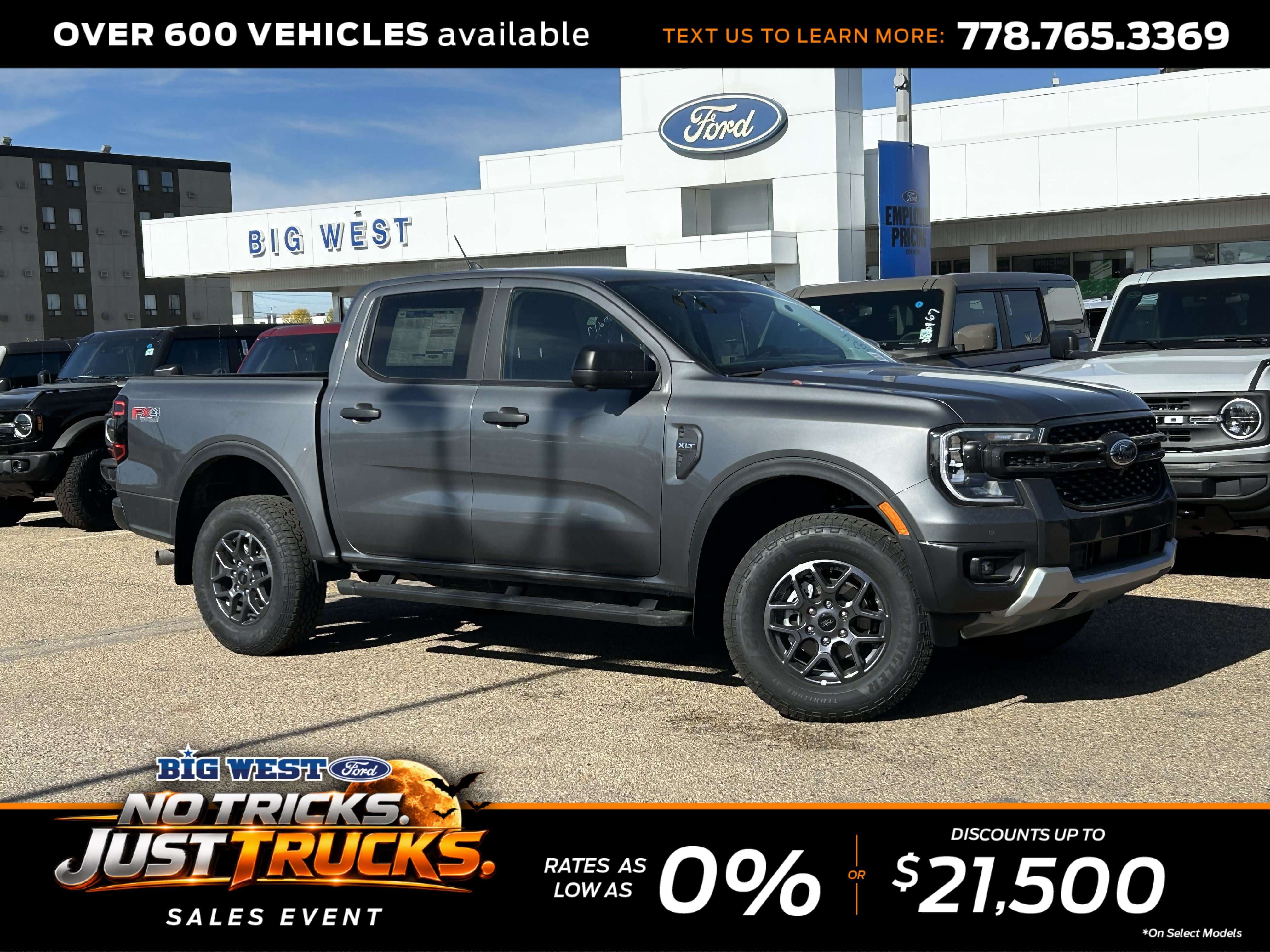 Gray 2026 Ford Ranger Pickup Truck Four-Wheel Drive Automatic