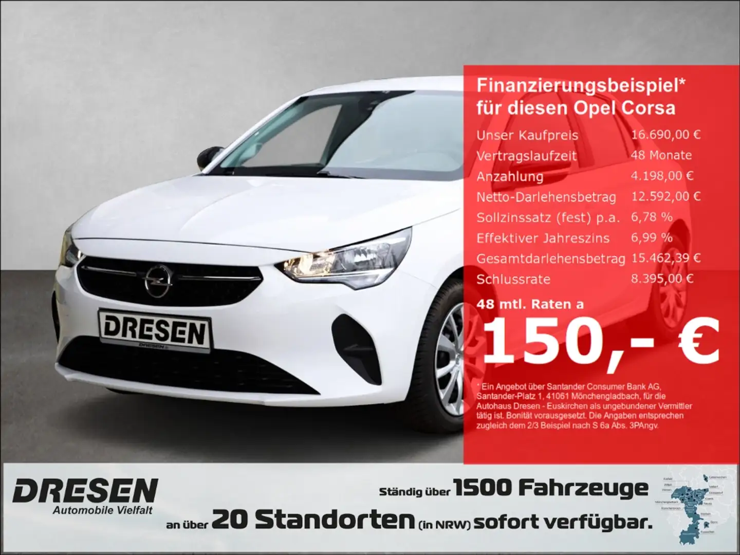 Opel Corsa F 1.2 T EDITION* Klima*Parkpilot*Allwetter Weiß - 1