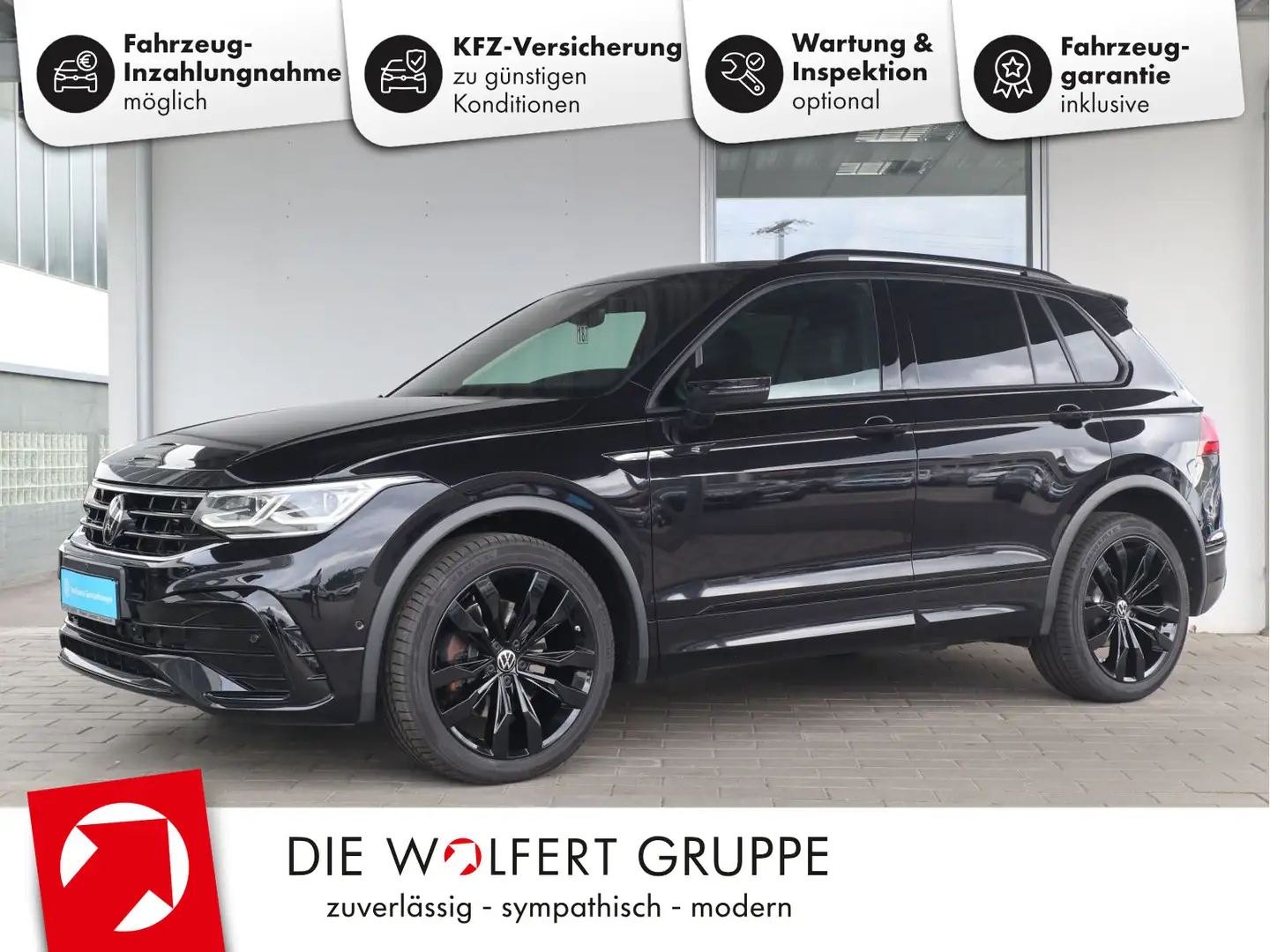 Volkswagen Tiguan R-Line 2.0 TDI DSG 4Motion AHK PANO MATRI Zwart - 1