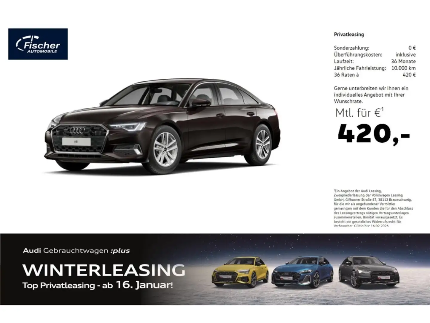 Audi A6 Limousine 45 TDI quattro Advanced Matrix/ACC Braun - 1
