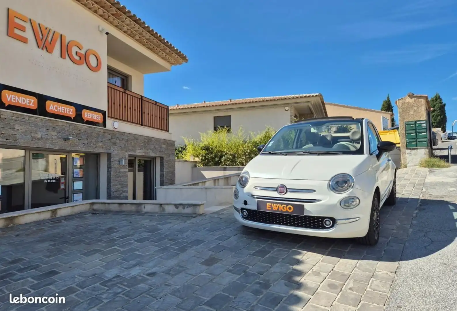 Fiat 500 CABRIOLET 0.9 TWINAIR 105 CUIR INTERIEUR CLIM AUTO COURROIE FAITE Beige - 1